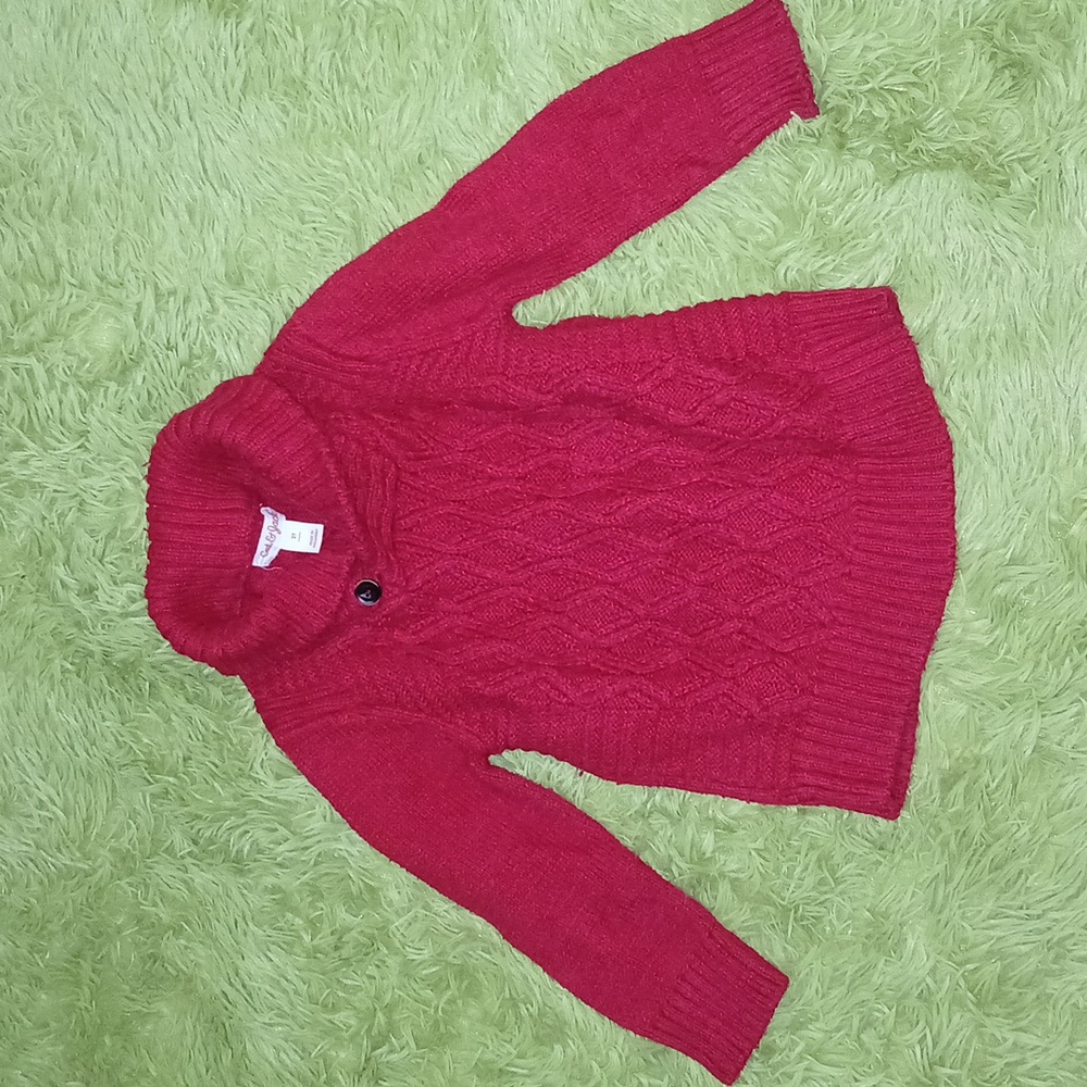 Cat & Jack little‎ boys  Cable Knit red sweater Size 2T